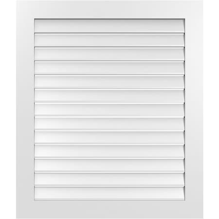 Ekena Millwork Vertical Surface Mount PVC Gable Vent: Functional, w/ 3-1/2"W x 1"P Standard Frame, 36"W x 42"H GVPVE36X4201SF